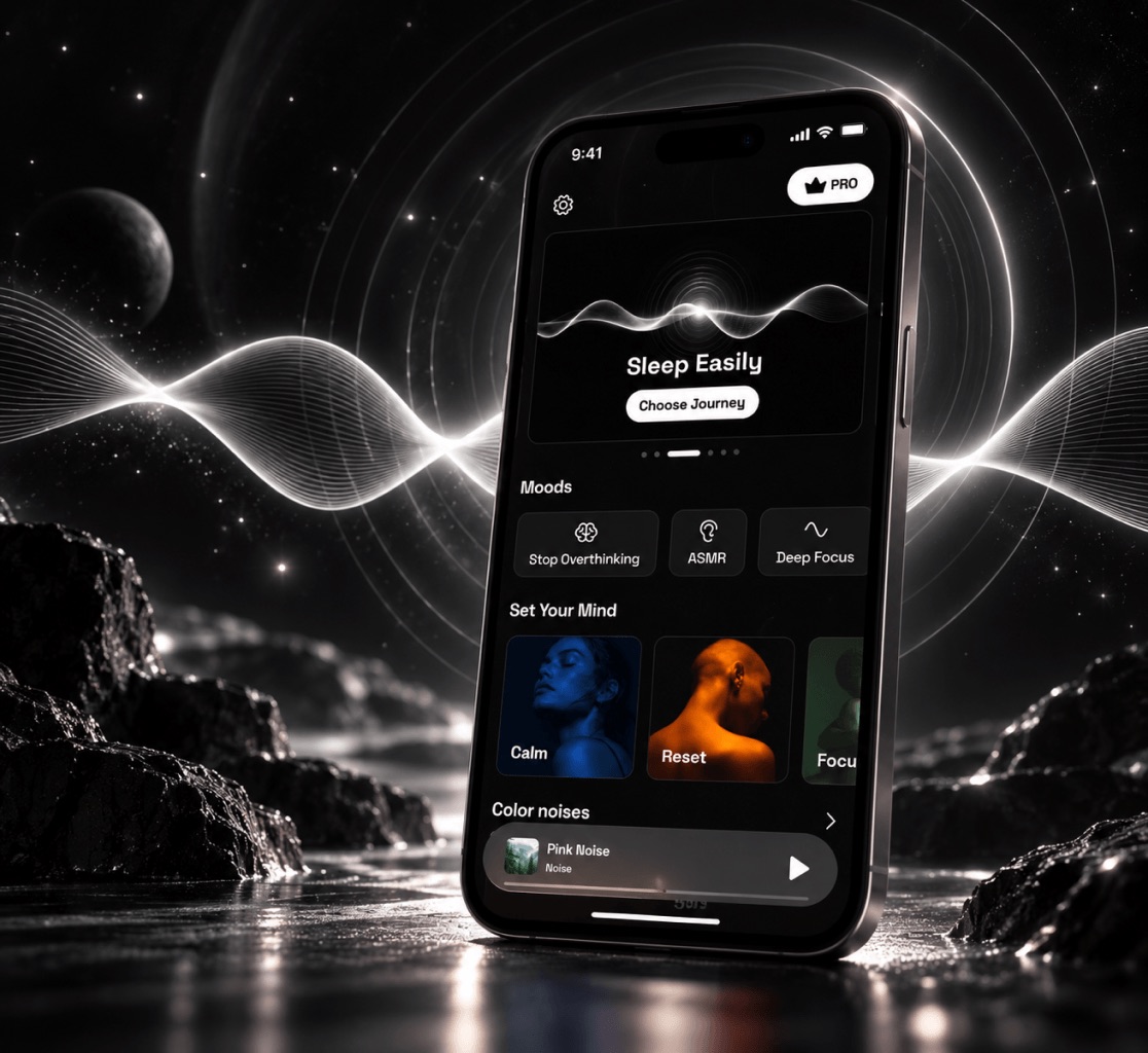 Theta sleep and sound app on an iPhone